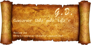 Gaszner Dömötör névjegykártya